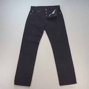 Levi's 501 Original Fit Jeans Mens 30x30 Black Straight Leg Button Fly Denim